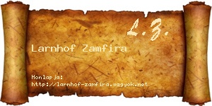 Larnhof Zamfira névjegykártya